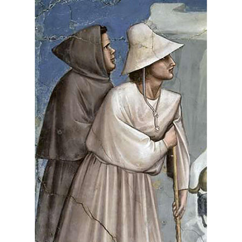 Josephs Dream - Detail Black Modern Wood Framed Art Print by Giotto