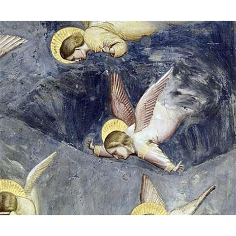 Lamentation (Detail) White Modern Wood Framed Art Print by Giotto