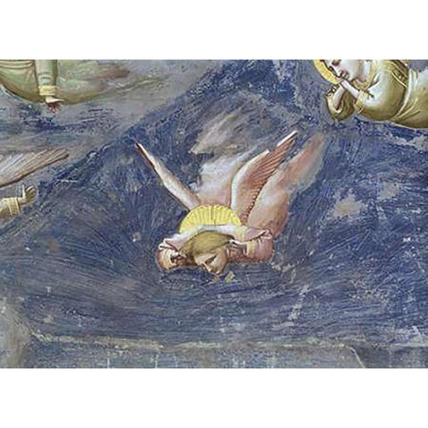 Lamentation (Detail) White Modern Wood Framed Art Print by Giotto