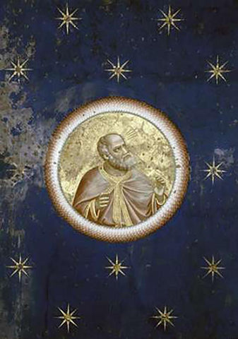 Prophet - Detail of Ceiling Black Ornate Wood Framed Art Print with Double Matting by Giotto