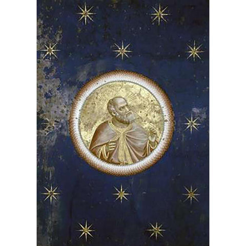 Prophet - Detail of Ceiling White Modern Wood Framed Art Print by Giotto