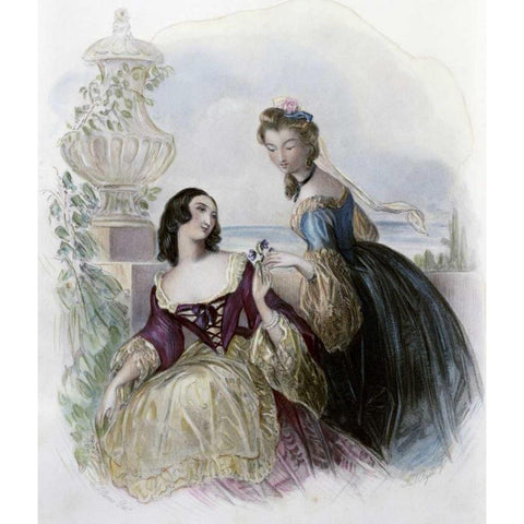 Violets Gold Ornate Wood Framed Art Print with Double Matting by Gorter, Arnold Marc