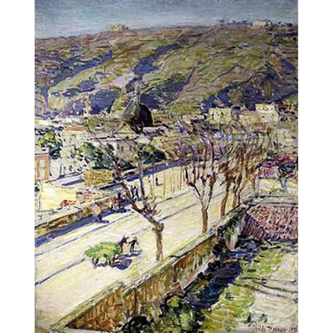 Vintageillipo, Italy Black Modern Wood Framed Art Print with Double Matting by Hassam, Childe