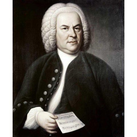 Johann Sebastian Bach Black Modern Wood Framed Art Print with Double Matting by Haussman, Elias Gottlob