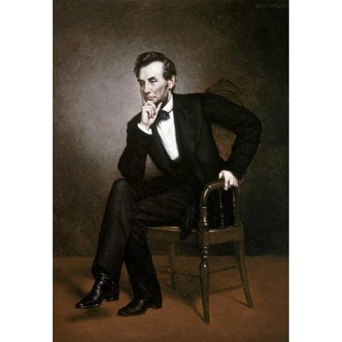 Abraham Lincoln White Modern Wood Framed Art Print by Healy, George Peter Alexander