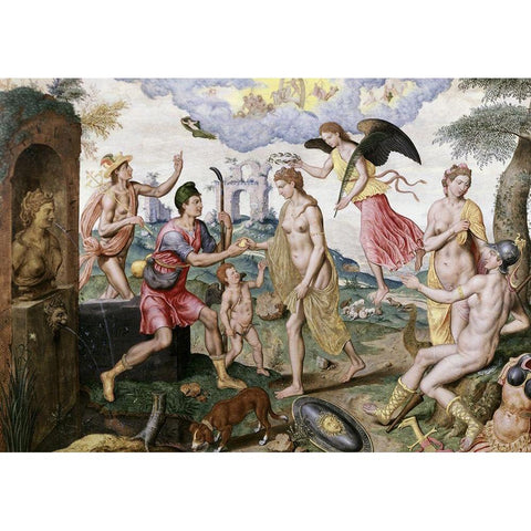 Judgement of Paris Black Modern Wood Framed Art Print by Heere, Lucas de