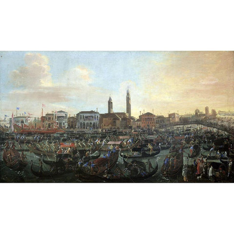 Boats In Murano White Modern Wood Framed Art Print by Heintz, Joseph