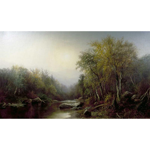 Adirondack Landscape Black Modern Wood Framed Art Print by Hekking, Joseph Antonio