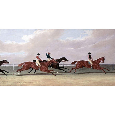 Doncaster St. Leger Gold Ornate Wood Framed Art Print with Double Matting by Herring, John Frederick