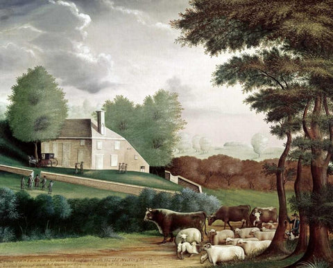 Grave of William Penn White Modern Wood Framed Art Print with Double Matting by Hicks, Edward