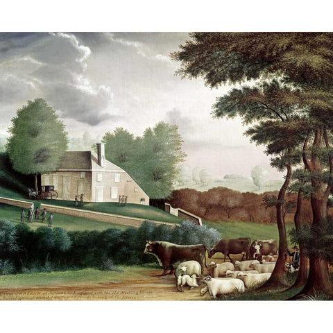 Grave of William Penn Black Modern Wood Framed Art Print with Double Matting by Hicks, Edward