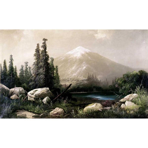 Mount Shasta, California Black Modern Wood Framed Art Print by Hill, Thomas