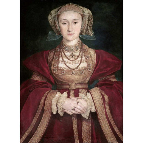 Anne of Cleves Black Modern Wood Framed Art Print by Holbein, Hans