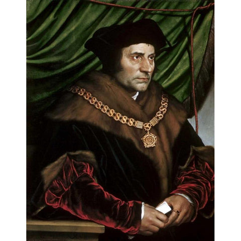 Sir Thomas More White Modern Wood Framed Art Print by Holbein, Hans