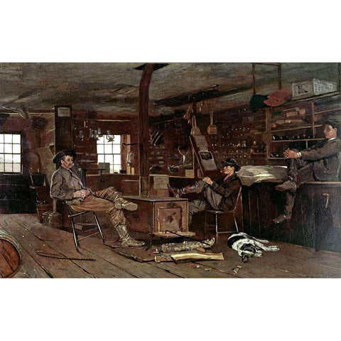 Country Store Black Modern Wood Framed Art Print with Double Matting by Homer, Winslow