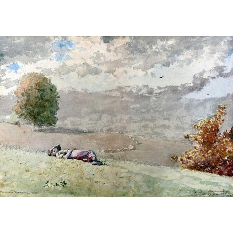 Daydreaming White Modern Wood Framed Art Print by Homer, Winslow