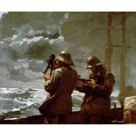 Eight Bells White Modern Wood Framed Art Print by Homer, Winslow