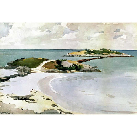 Gallows Island White Modern Wood Framed Art Print by Homer, Winslow