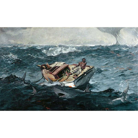 Gulf Stream Black Modern Wood Framed Art Print with Double Matting by Homer, Winslow