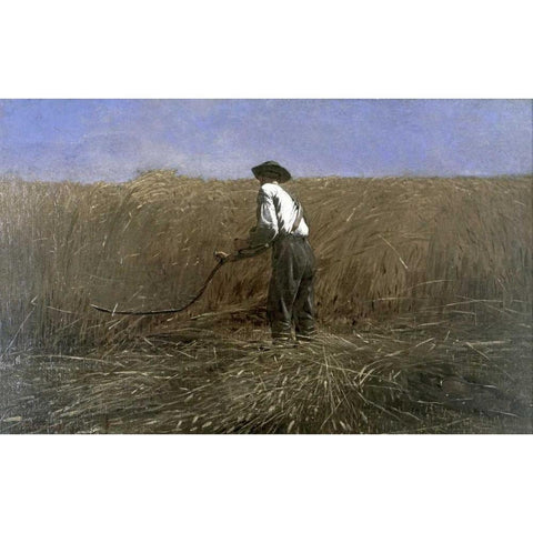 The Veteran in a New Field White Modern Wood Framed Art Print by Homer, Winslow