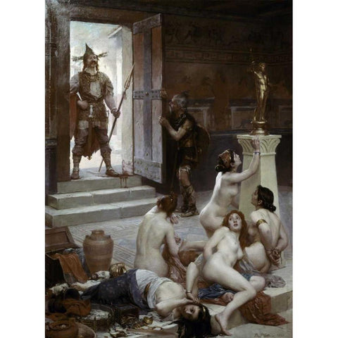 Spoils of The Battle White Modern Wood Framed Art Print by Jamin, Paul Joseph