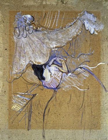 Au Lit Black Ornate Wood Framed Art Print with Double Matting by Toulouse-Lautrec, Henri