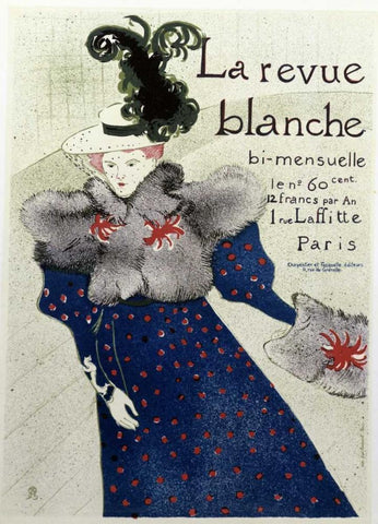 La Revue Blanche White Modern Wood Framed Art Print with Double Matting by Toulouse-Lautrec, Henri