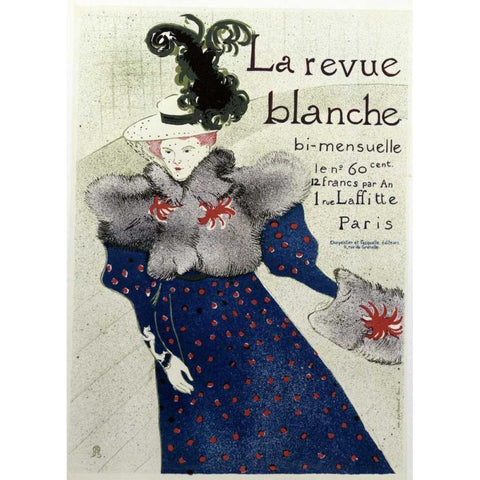 La Revue Blanche Black Modern Wood Framed Art Print by Toulouse-Lautrec, Henri