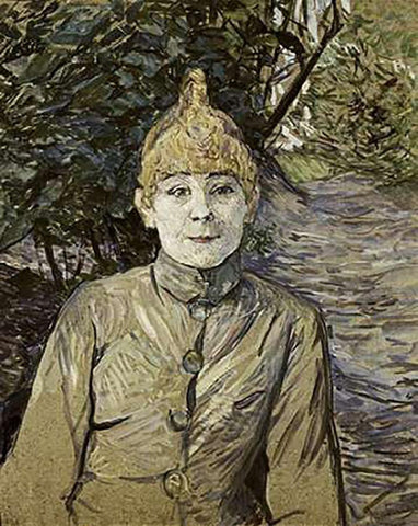 The Prostitute White Modern Wood Framed Art Print with Double Matting by Toulouse-Lautrec, Henri