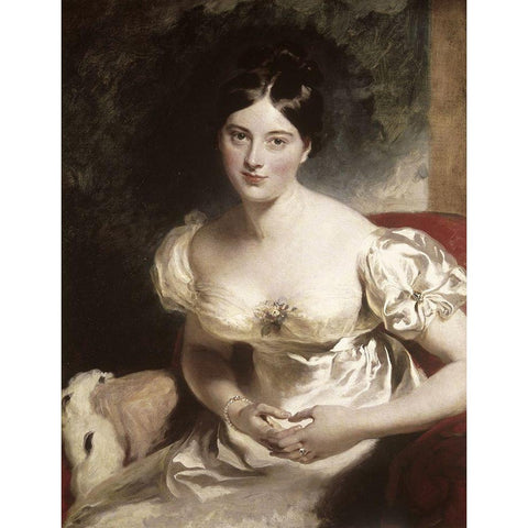 Margaret, Countess of Blessington White Modern Wood Framed Art Print by Lawrence, Sir Thomas