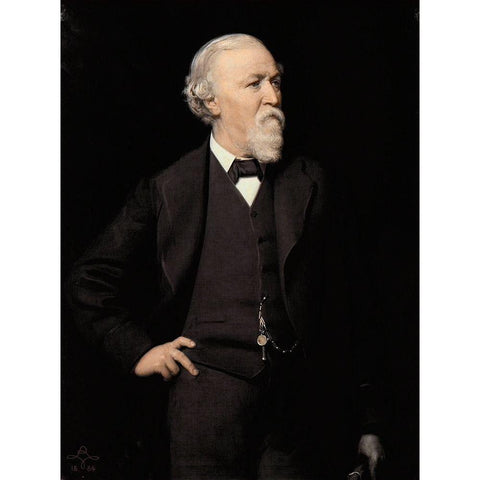 Robert Browning Black Modern Wood Framed Art Print with Double Matting by Lehmann, Rudolph K.E.