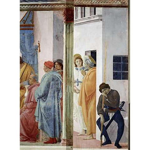 Angel Releases Saint Peter From Prison Gold Ornate Wood Framed Art Print with Double Matting by Lippi, Filippo