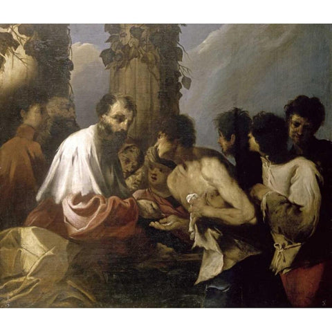 Parable of The Laborers In The Vineyards Gold Ornate Wood Framed Art Print with Double Matting by Maffei, Francesco