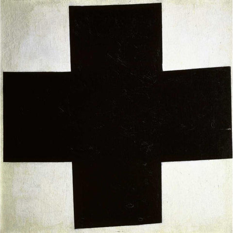 Black Cross White Modern Wood Framed Art Print by Malevich, Kazimir