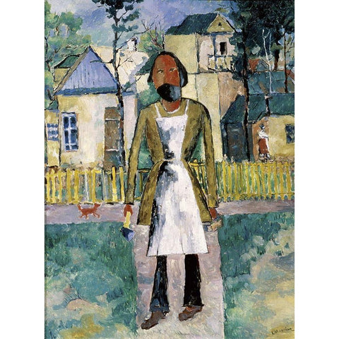 Carpenter White Modern Wood Framed Art Print by Malevich, Kazimir