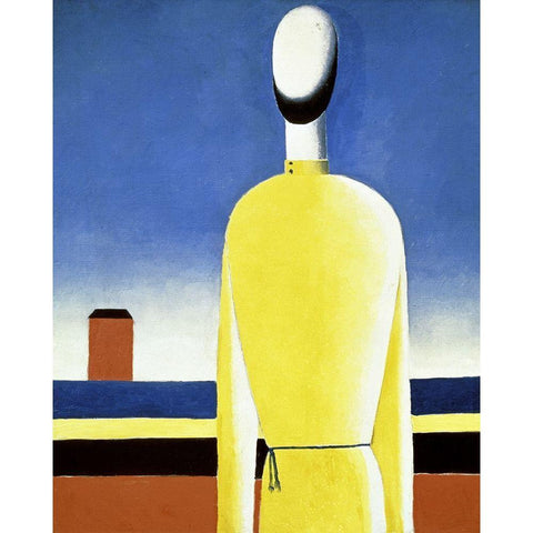 Complicated Anticipation Black Modern Wood Framed Art Print with Double Matting by Malevich, Kazimir