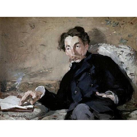 Stephane Mallarme Black Modern Wood Framed Art Print with Double Matting by Manet, Edouard