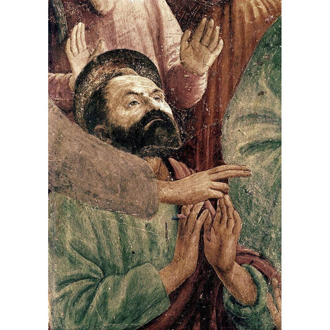 St. Peter Resurrects The Child of Theophilus Gold Ornate Wood Framed Art Print with Double Matting by Masaccio,