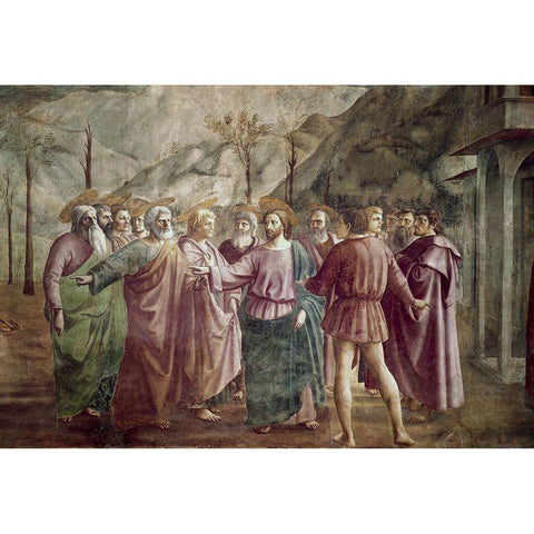 Tribute Money White Modern Wood Framed Art Print by Masaccio,