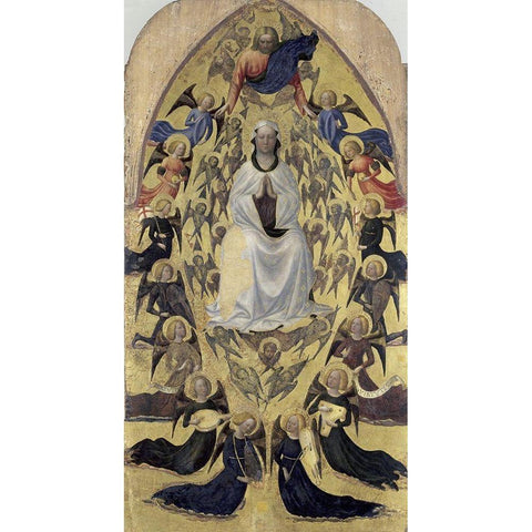 Madonna of The Snow Black Modern Wood Framed Art Print with Double Matting by Masolino da Panicale,