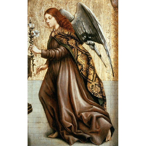 Guardian Angel Black Modern Wood Framed Art Print with Double Matting by Master of Avignon,