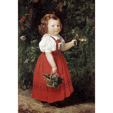 Emma, Daughter of The Artist Gold Ornate Wood Framed Art Print with Double Matting by Meister, Simon