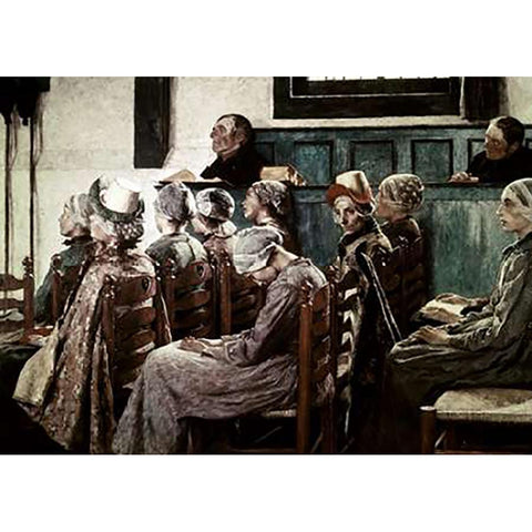 Sermon Black Modern Wood Framed Art Print by Melchers, Gari