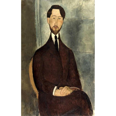 Leopold Zborowski Black Modern Wood Framed Art Print by Modigliani, Amedeo