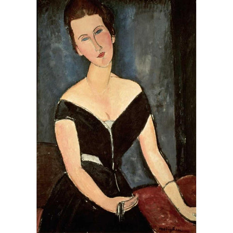 Madame G. Van Muyden Gold Ornate Wood Framed Art Print with Double Matting by Modigliani, Amedeo