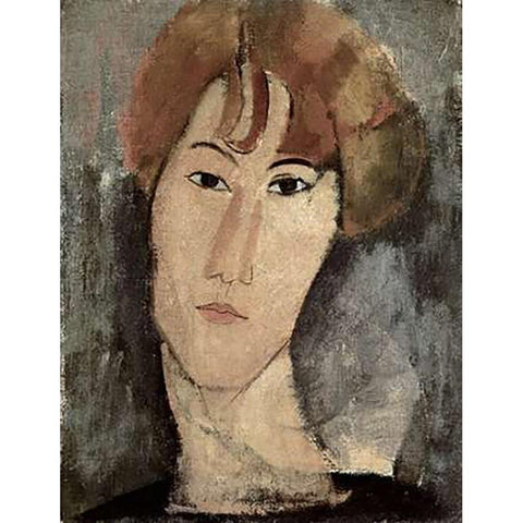 Portrait of Pardy White Modern Wood Framed Art Print by Modigliani, Amedeo