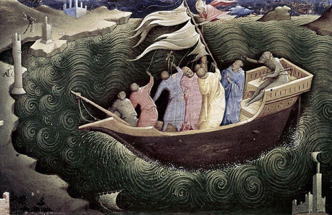 Story of St. Nicola Di Bari - Detail Black Ornate Wood Framed Art Print with Double Matting by Monaco, Lorenzo