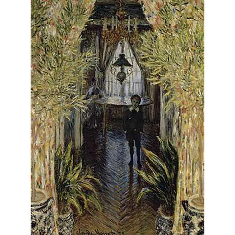 A Corner of the Apartment White Modern Wood Framed Art Print by Monet, Claude