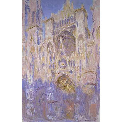 Rouen Cathedral, Effects of Sunlight, Sunset Black Modern Wood Framed Art Print with Double Matting by Monet, Claude