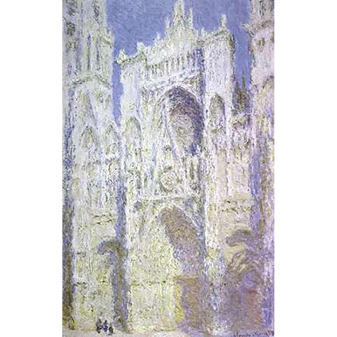 Rouen Cathedral: West Facade, Sunlight Gold Ornate Wood Framed Art Print with Double Matting by Monet, Claude